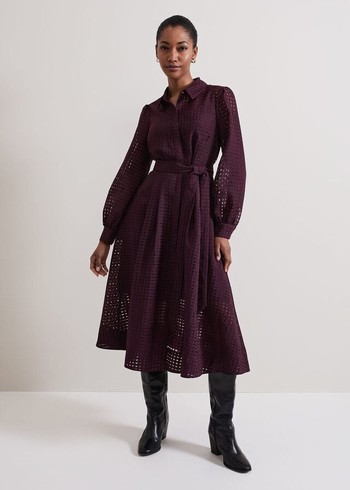 Phase Eight Natalie Burgandy Dress Burgundy Canada | JZFDXE-109